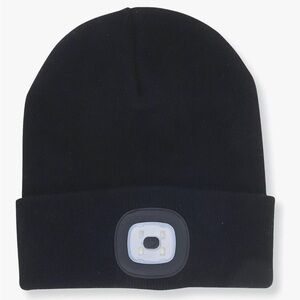 Black Beanie with rechargeable LED Light unisex